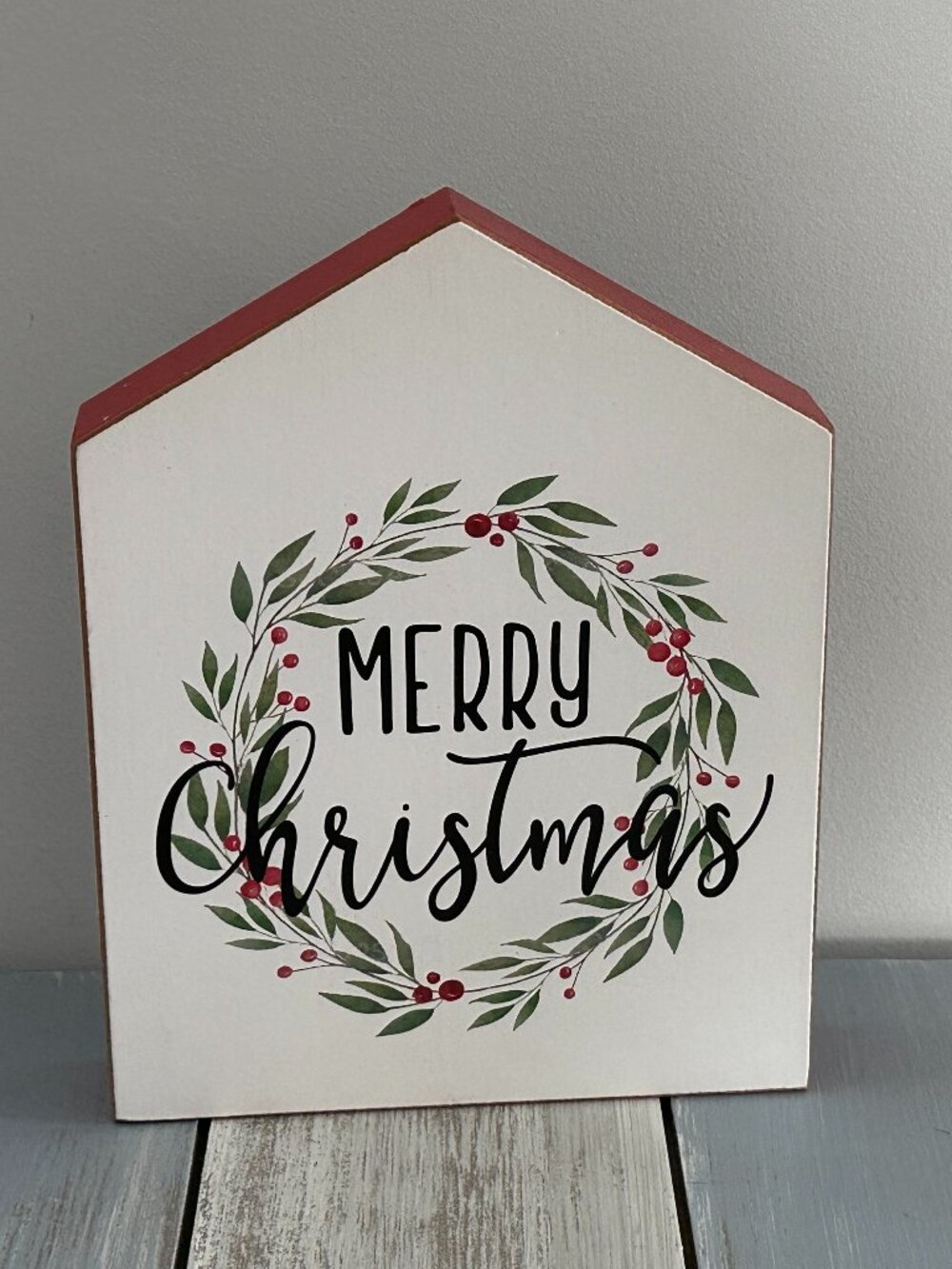 NWT Awesome Christmas Wood Block Shelf Decor Beautiful!